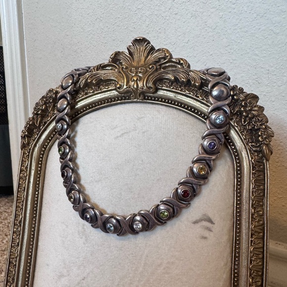 Jewelry - Multicolor gemstone vintage Sterling Statement choker